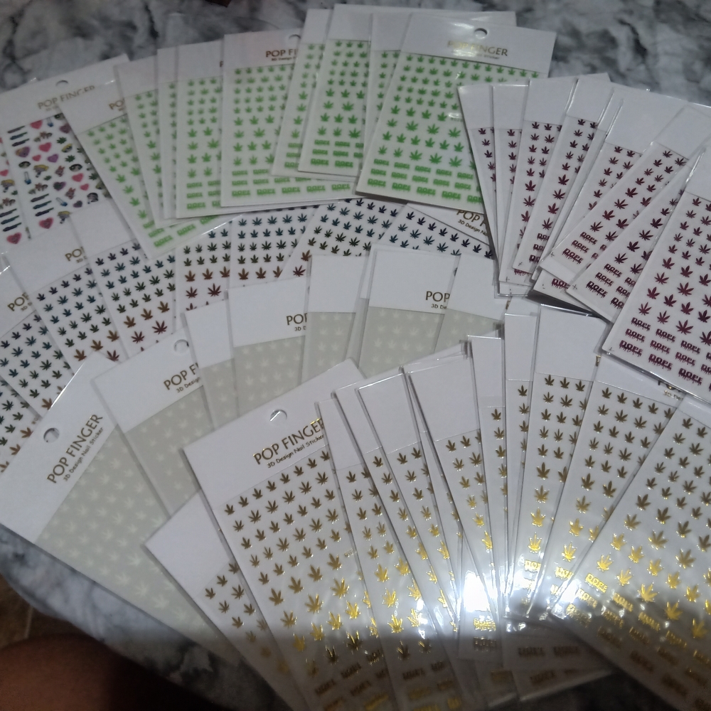 Pop Finger Nail Art Stickers Set